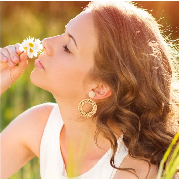 4 Pairs Rattan Earrings Lightweight - Picture 6 of 7